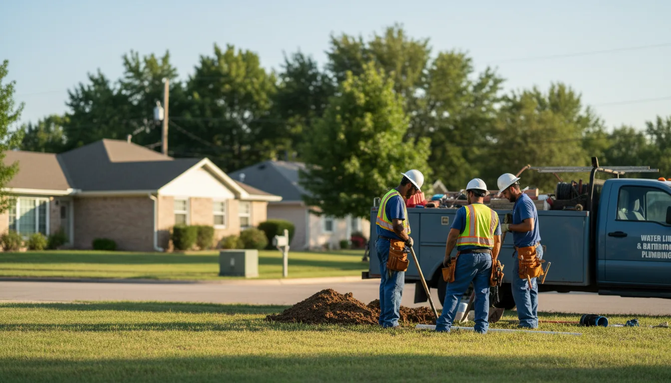 Residential water line and bathroom plumbing service in Hartman, AR